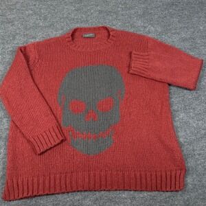 Wooden Ships Mohair Wool Blend Skull Knit Sweater S/M Oversized Fall Fashion‎